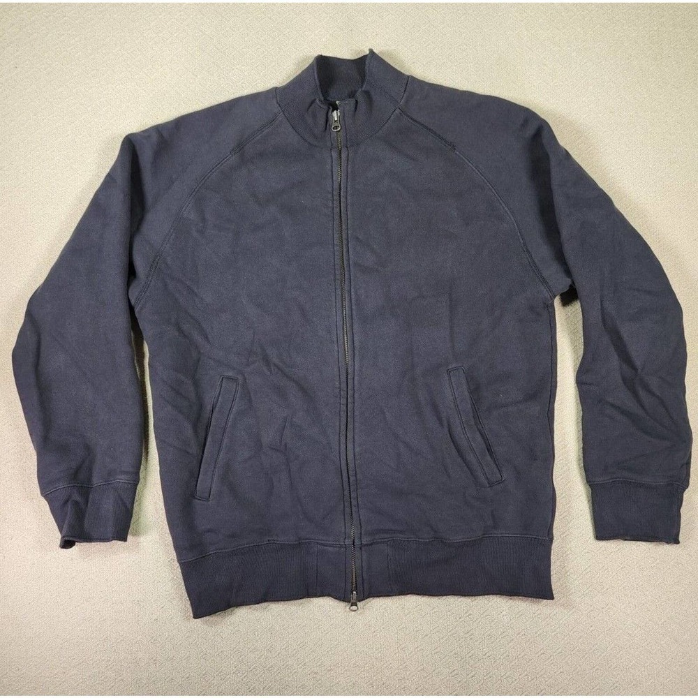 Pure Stuff Sweater Mens‎ Small S Full Zip Blue Bomber Long Sleeve Y2K EUC